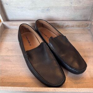 Fratelli Petridi  men’s black leather loafers size‎ 45 (us 12)